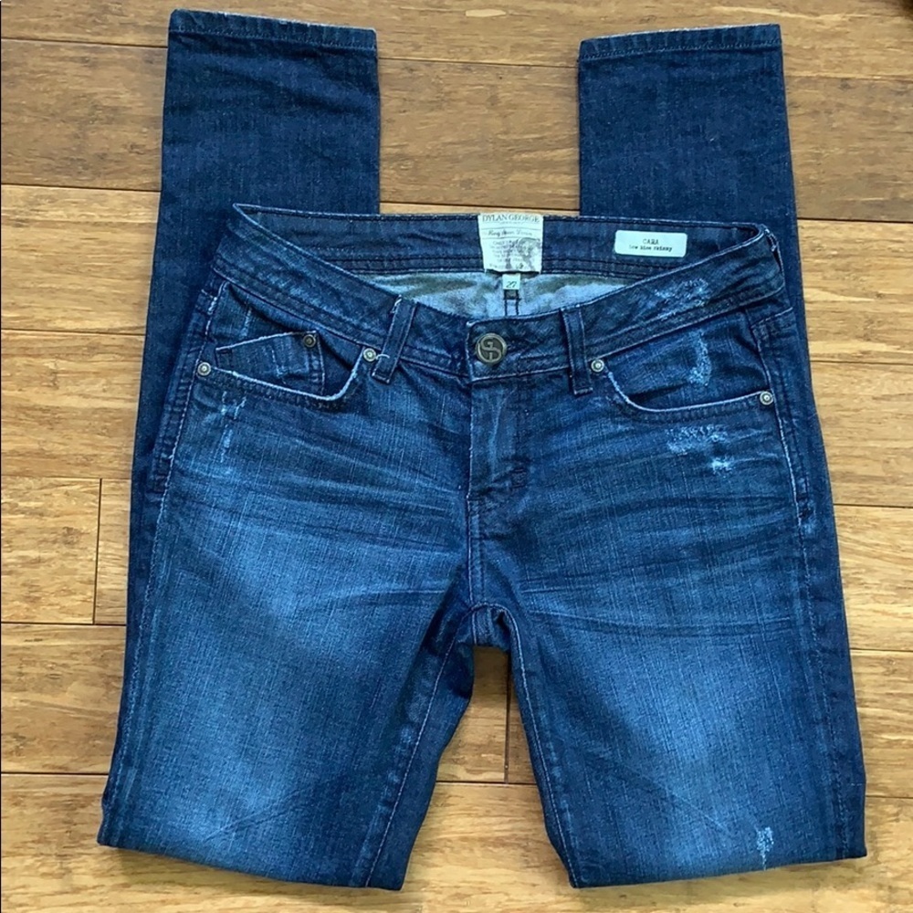 DYLAN GEORGE Distressed Skinny Blue Jeans Sz 27 - Picture 2 of 5